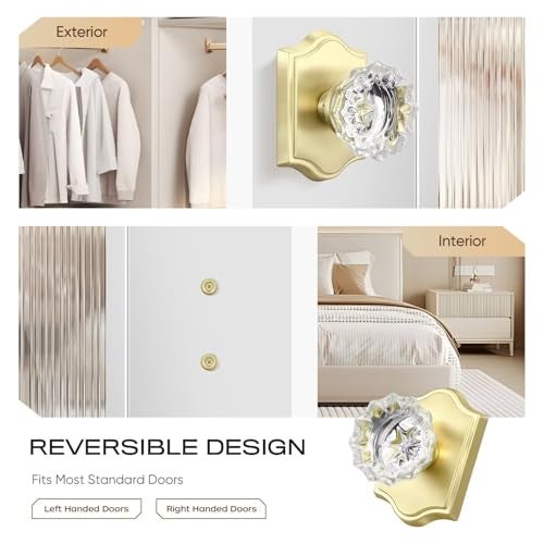 Leydebong 2 Pack Gold SingleSided Door Handle Elegant Design Heavy Duty Zinc Alloy Easy Install Durable Finish for Cabinet Closet Interior Doors - Image 3