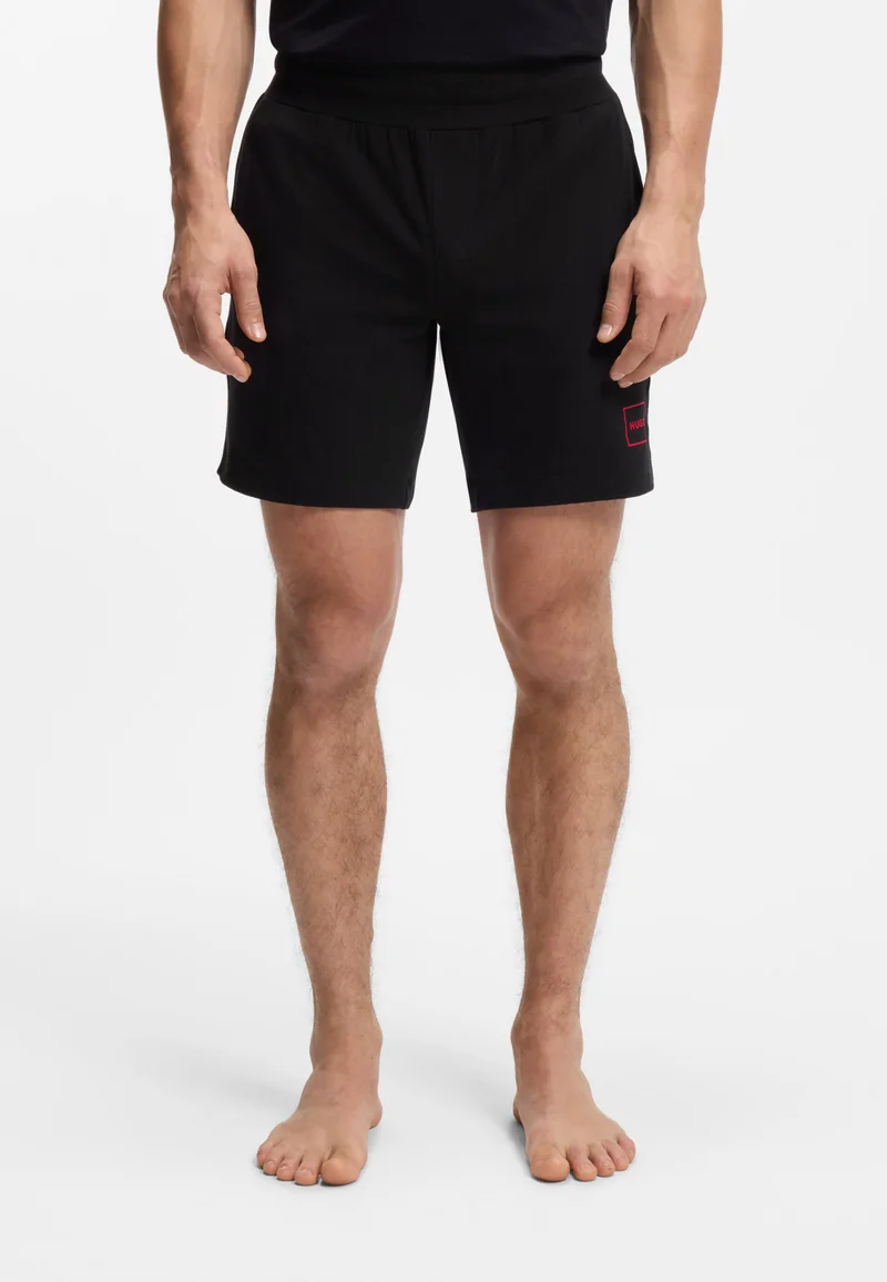 HUGO Stretch-cotton shorts with framed logo print