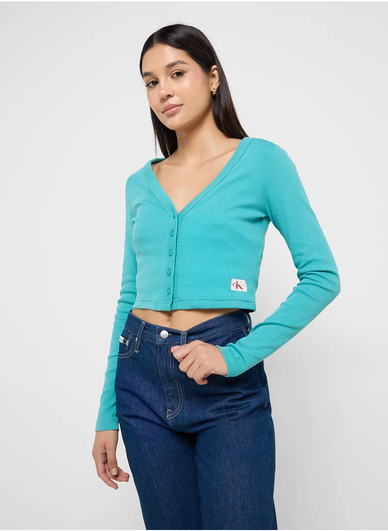 كالفن كلاين جينز Logo Buttoned Cardigan