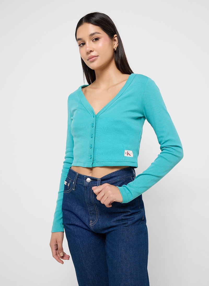 Calvin Klein Jeans Logo Buttoned Cardigan - Image 1