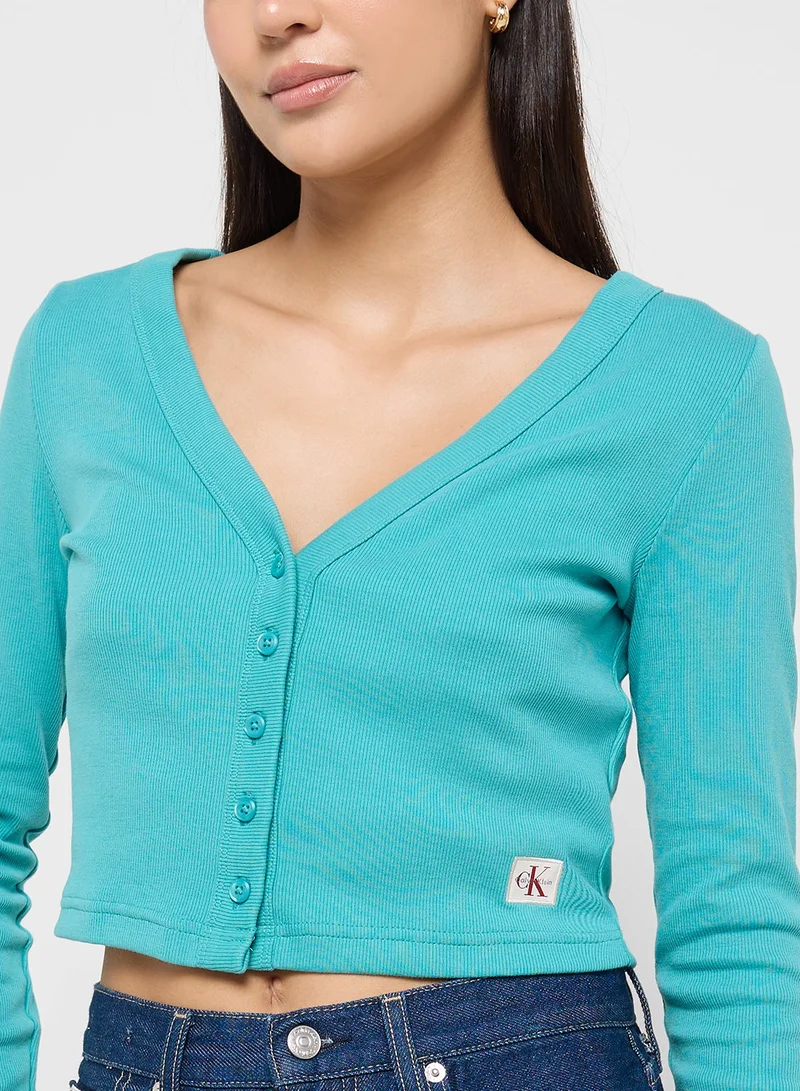 Calvin Klein Jeans  Logo Buttoned Cardigan for Women | Best Price UAE