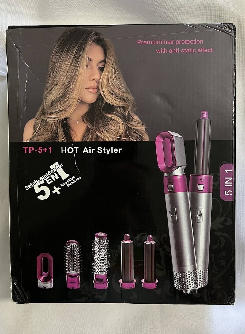 عام 5 in 1 Hot Air Styler Electric Blow Dryer Comb Curling Wand Detachable Negative Ion Straightener Hair Brush - Image 4