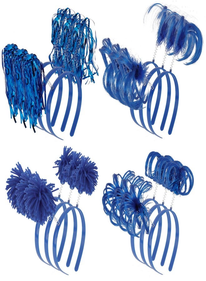 Cocide أطواق رأس بوم بوم 12 قطعة من كوكيد لحفلات أعياد الميلاد (أزرق، 12 قطعة) - Image 1