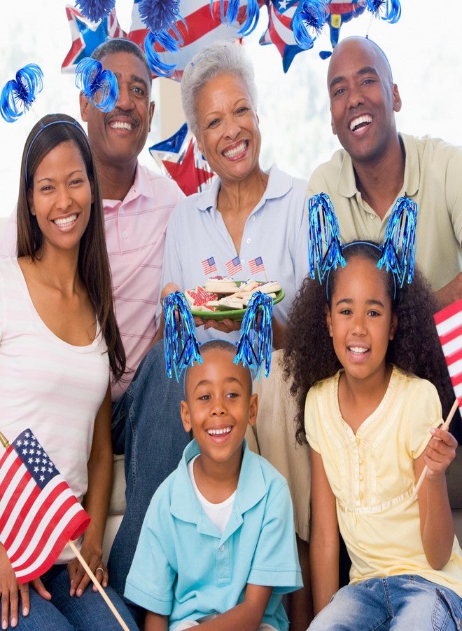 Cocide أطواق رأس بوم بوم 12 قطعة من كوكيد لحفلات أعياد الميلاد (أزرق، 12 قطعة) - Image 2