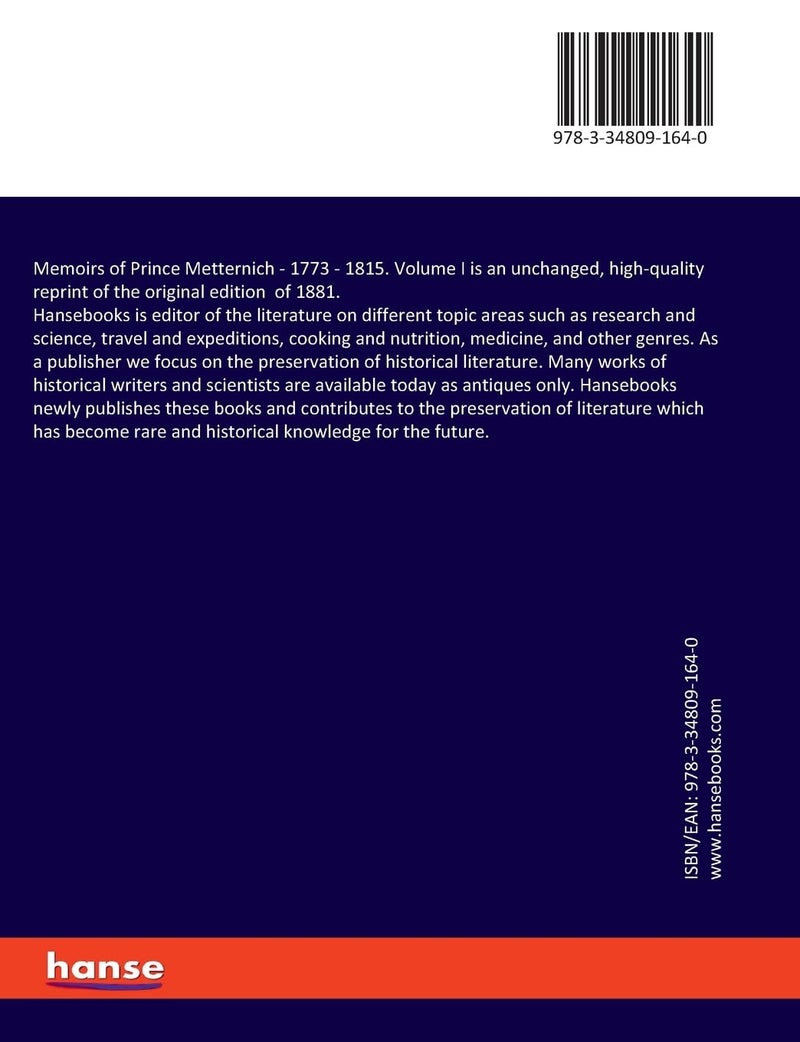 Memoirs of Prince Metternich: 1773 - 1815. Volume I  - Image 2