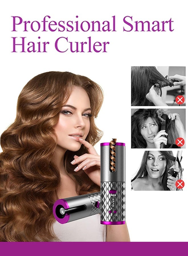 HYUNDAI Mini Travel Wireless Hair Curler, Portable Automatic Curling Iron, Compact & Cordless with 3000mAh Battery, Anti-Scald Safe for Beginners, Creates Long-Lasting Beach Waves & Tight Curls, USB C Rechargeable Styling Tool for On-the-Go - Image 5