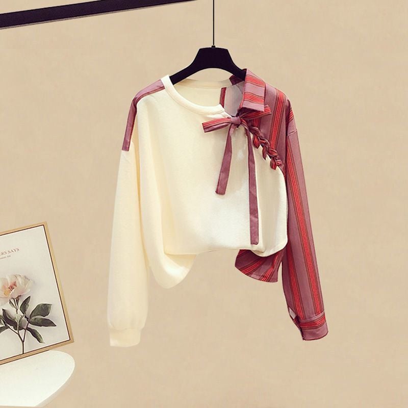 plus size Womens Spring suit Womens 2024 New Design Sense Shirt Top Fashion Slim Skirt Two-piece Set Tops - Image 1