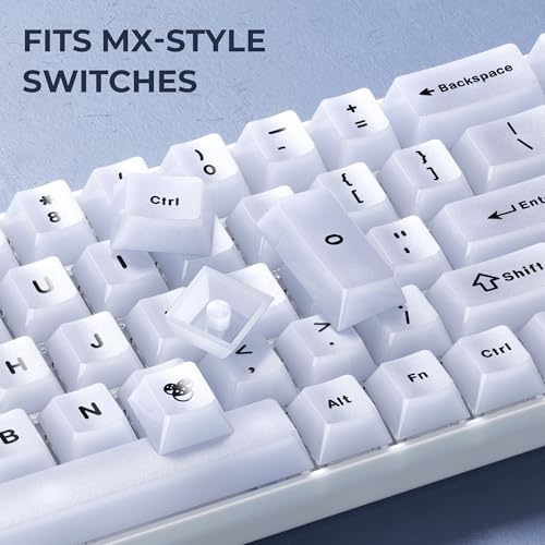HITIME x XVX Keyboard Keycaps White, Clear Jelly Keycaps 60 65 75 100 Percent, Translucent Cute Custom Key caps Set 124 Keys for Mechanical Gaming Keyboards(Cherry Profile) - Image 5