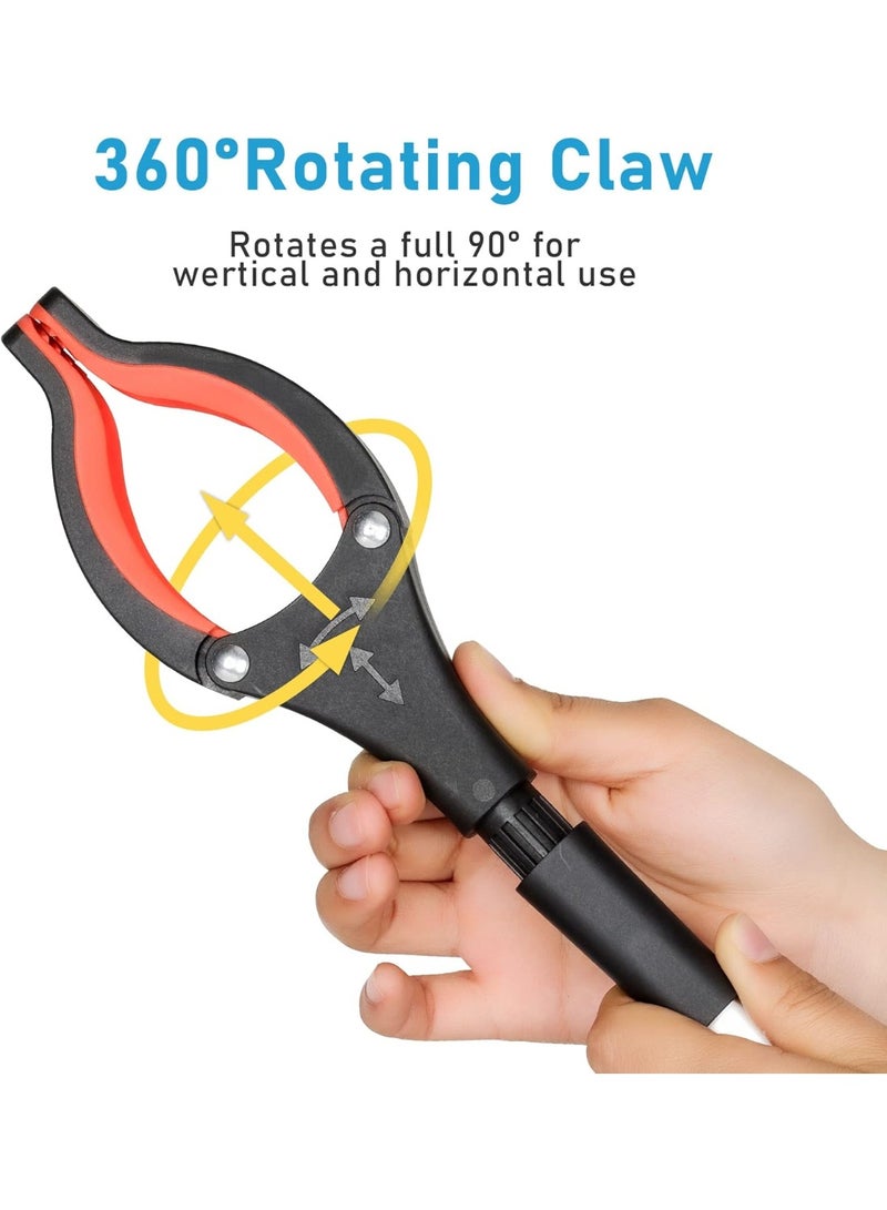 2024 Upgrade Grabber Reacher Tool, 360° Rotating Head, Wide Jaw, 32" Foldable, Lightweight Trash Claw Grabbers for Elderly, Reaching Tool for Trash Pick Up Stick, Litter Picker, Arm Extension (Orange) - Image 4