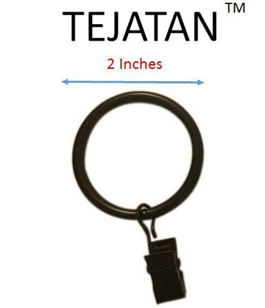 TEJATAN - 2 Inch - Metal Curtain Rings with Clips and Eyelets (Also Known as Rings with Curtain Clips/Curtain Clip Rings/Drapery Rings/Curtain Rings with Clips) (Set of 20) - Image 3