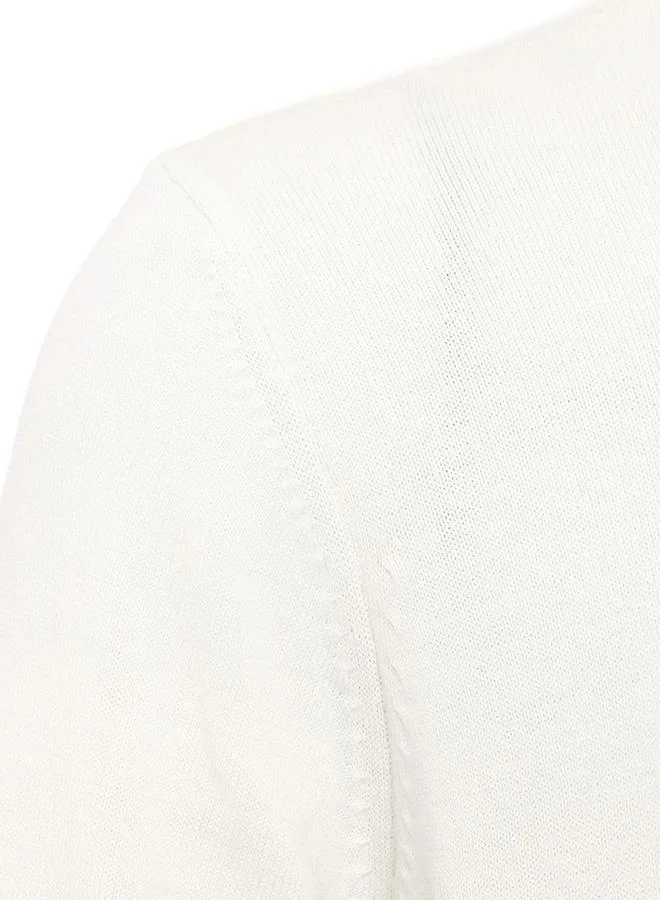 FELIX HARDY Ecru Half Zipper Striped Pullover for Women | Best Price UAE