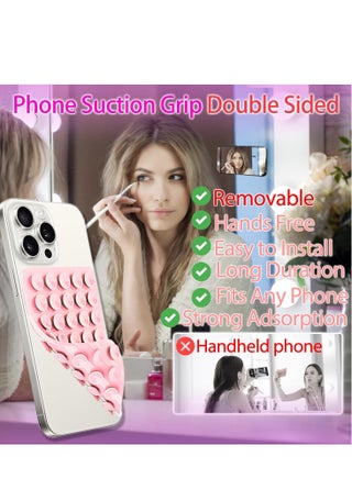 Silicone Suction Cup Phone Case Mount Double Sided, Phone Accessories Hands-Free Strong Grip Holder for Selfies and Videos, Silicon Phone Stand for iPhone and Android Light Blue,2 Pack - view 2