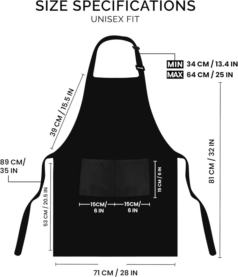 Utopia Kitchen 2 Pack Bib Apron, Adjustable with 2 Pockets, Water and Oil Resistant, Cooking Kitchen Chef Apron for Women Men - Image 2