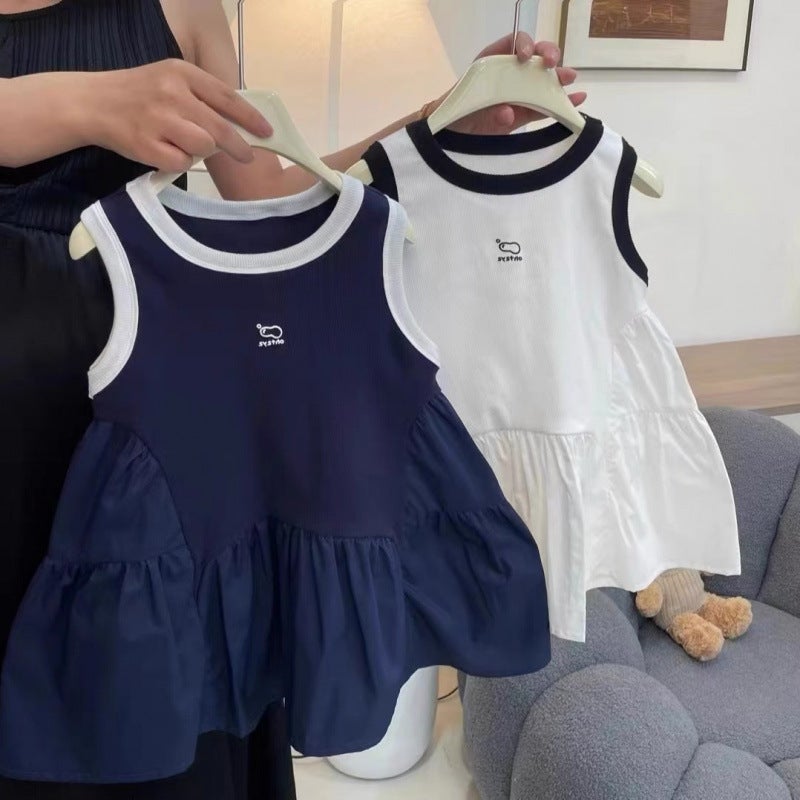 Girl'S Casual Vacation Dress 2025 Children'S Western Style Flip Skirt Dress Baby Sleeveless Skirt - Image 2