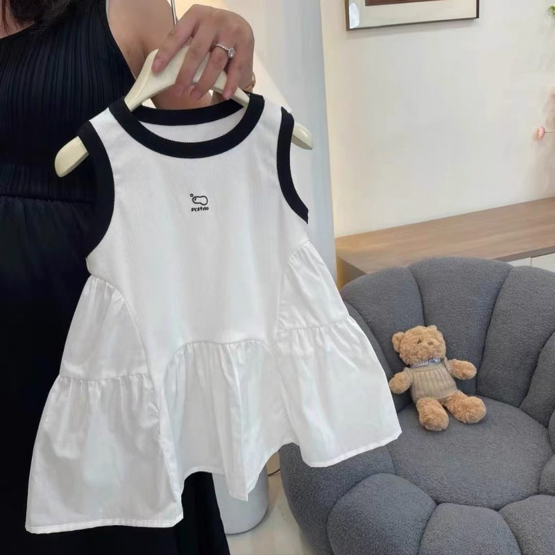 Girl'S Casual Vacation Dress 2025 Children'S Western Style Flip Skirt Dress Baby Sleeveless Skirt - Image 4