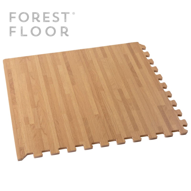 We Sell Mats بلاط رغوة مطبوع بسماكة 3/8 بوصة من أرضية الغابة، حصائر أرضية رغوية متشابكة بتصميم خشبي فاخر، أرضيات مضادة للإرهاق، 24 بوصة × 24 بوصة - Image 2