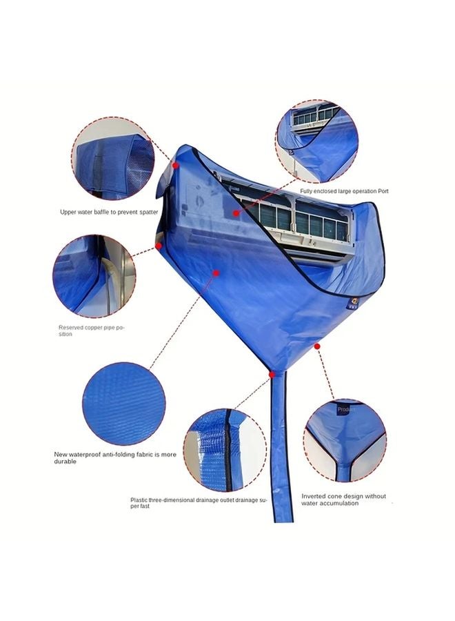 51.18 بوصة مجموعة تنظيف مكيف الهواء البيضاء مع فرشة الرش وحقيبة المياه - Image 3
