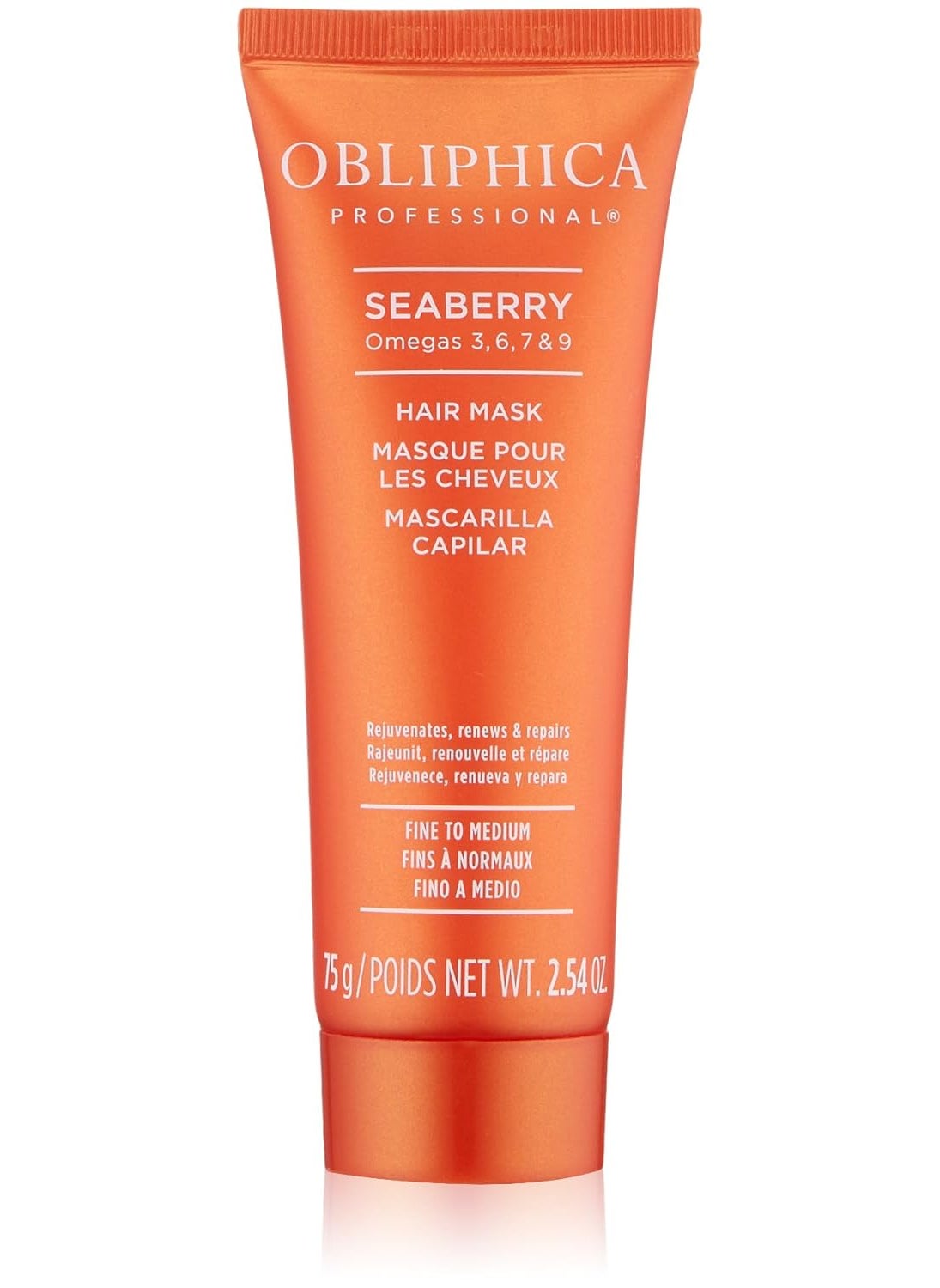 Obliphica Professional Obliphica Seaberry Hair Mask - Deep Conditioning Hydrating Treatment for Dry and Damaged Hair - Fine, Frizzy, and Color-Treated Hair - 2.64 Ounce (Pack of 1) 