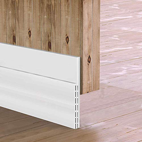 Sysmie [New Upgrade] Door Draft Stopper Door Sweep, 3-2/5"W Widened Door Sweep Seal Gap Up to 1-4/5" for Interior & Exterior Doors - Keeping Draft, Noise, Dust and Unwanted Animals Out,3-2/5"W x 39" L,White… - Image 1