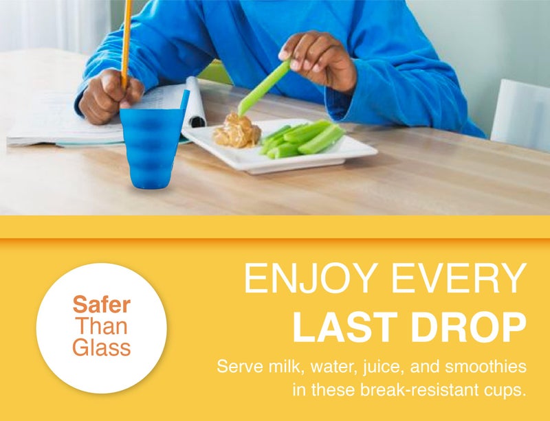 Arrow Home Products Sip A Cup with Built in Straw, 10oz, 6pk - BPA-free Straw Cups for Kids Great for Everyday Use - Made in the USA, Stackable Kids Straw Cups - Purple, Blue, Green, Orange - Image 4