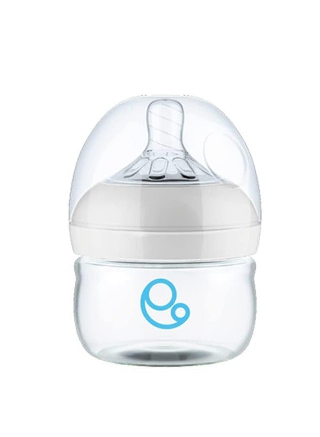 Umomy Baby Bottles for Newborn Baby, PP Anti Colic Infant Bottles, Silicone Rubber Teat, Wide Neck Breast-Like Nipple Slow Flow Breast-feeding Toddler Bottle, White, 60ml 