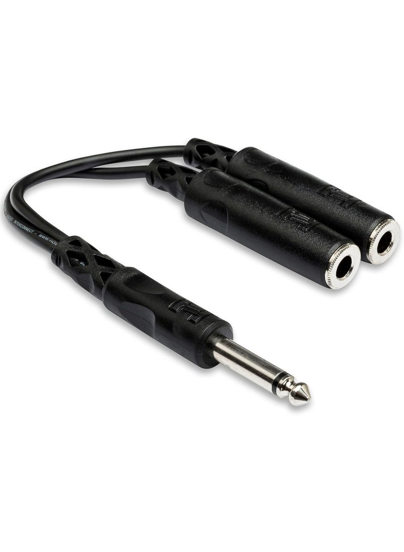 Hosa YPP-111 Y Cable, 1/4 Inch TS to Dual 1/4 Inch TSF - Image 2