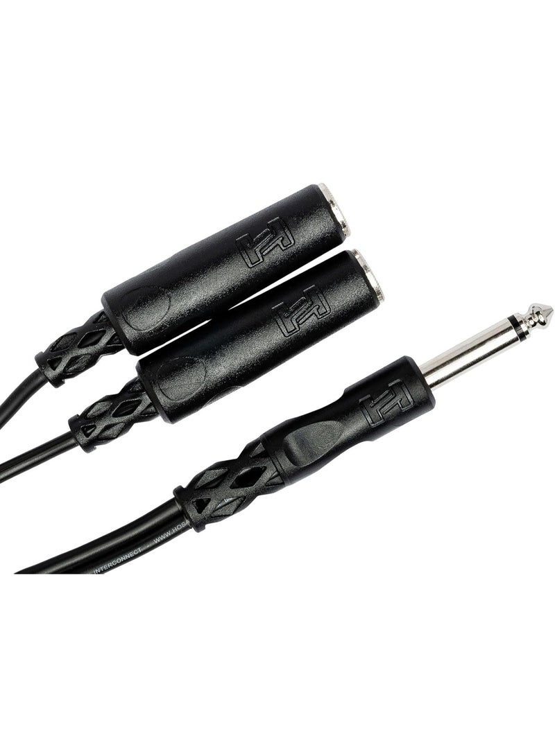 Hosa YPP-111 Y Cable, 1/4 Inch TS to Dual 1/4 Inch TSF - Image 4