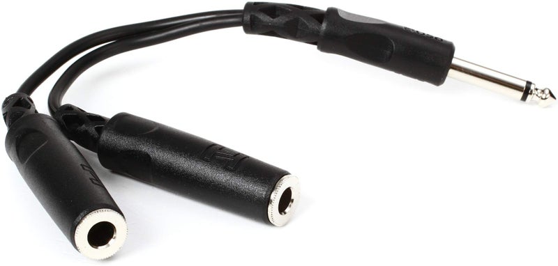 Hosa YPP-111 Y Cable, 1/4 Inch TS to Dual 1/4 Inch TSF - Image 1