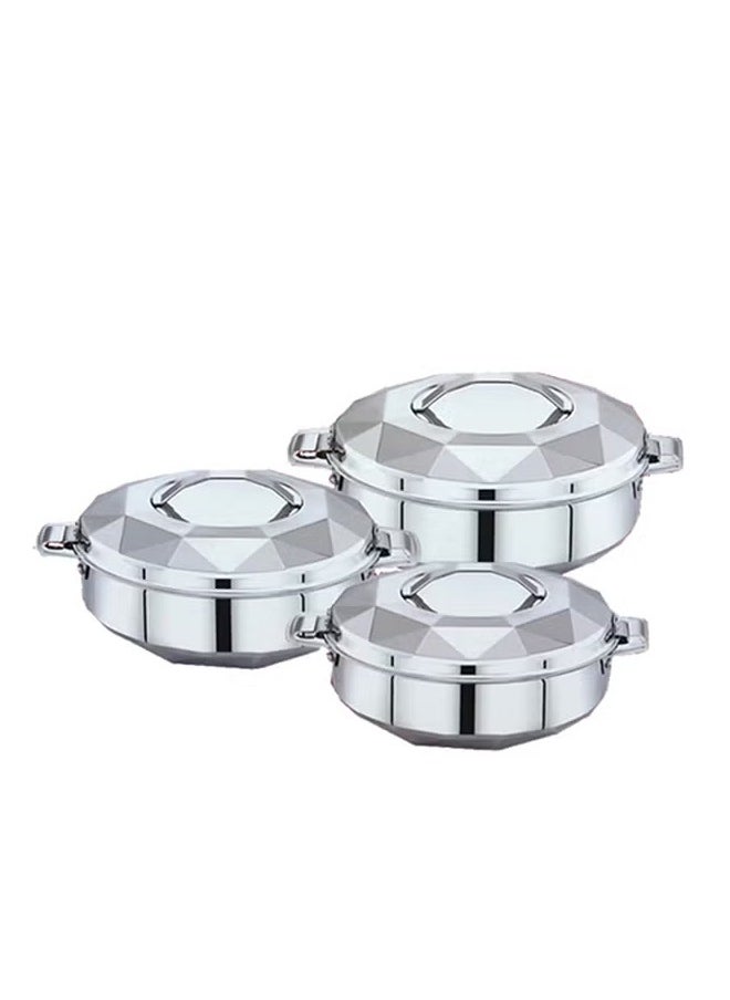 555 Stainless Steel Food Container Set Of 3 Pieces, 1500/2500/3500 ml  - Image 1