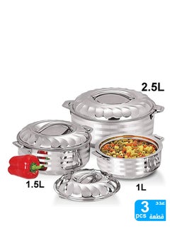 555 Stainless Steel Food Container Set Of 3 Pieces, 1500/2500/3500 ml  - Image 3