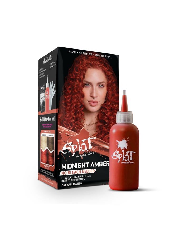 SPLAT Midnight Amber Semi Permanent Hair Dye Kit, 1 Application, Includes Deep Reconstructor Conditioner, Lasts 30 Washes, No Bleach Required, Vegan & Cruelty Free Hair Color - Image 1
