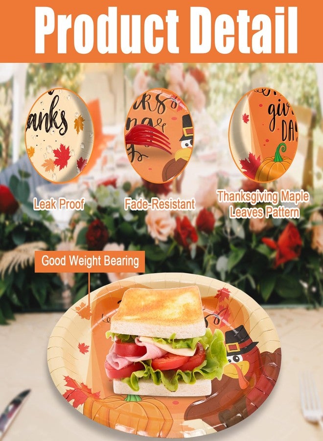 EggSun Thanksgiving Oval Paper Plates 10" x 12",Large Disposable Fall Party Decorations Paper Autumn Turkey Plates for Birthday Holiday Favor Bridal Baby Shower Party Supplies,50 Guests - Image 3