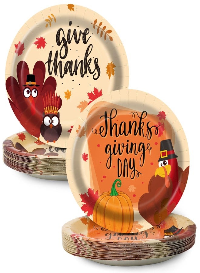 EggSun Thanksgiving Oval Paper Plates 10" x 12",Large Disposable Fall Party Decorations Paper Autumn Turkey Plates for Birthday Holiday Favor Bridal Baby Shower Party Supplies,50 Guests - Image 1