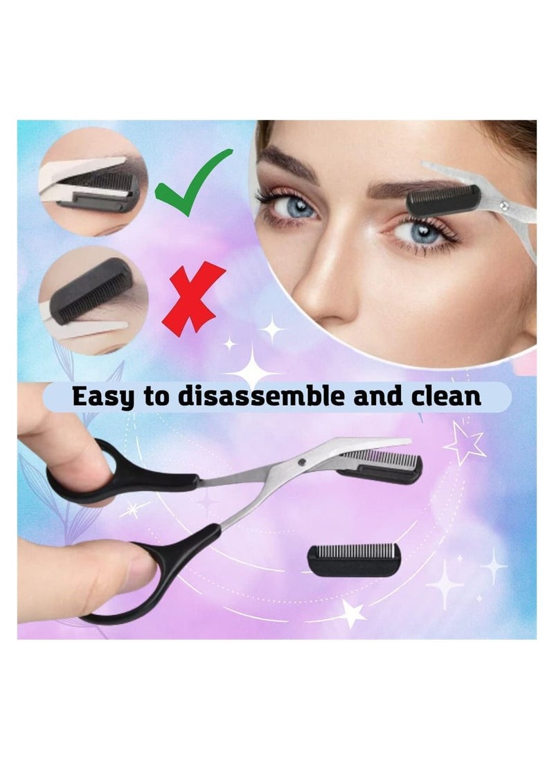 Y&D - Eyebrow Kit for Women and Men, Grooming Set Including: Brush, Razor, Comb, Comb Scissor, Folding Knife, Scissors Trimmer, Tweezers - Image 1