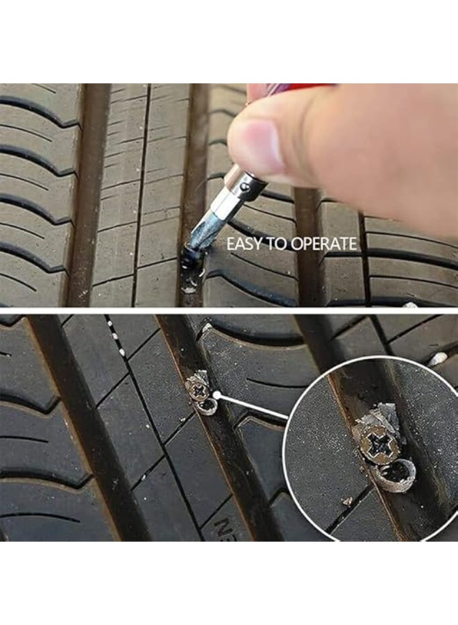 مجموعة مسامير مطاطية لاصلاح عجلات السيارة بدون انبوب، اصلاح فراغات وثقوب العجلات ذاتيا، اصلاح سريع للموتوسيكلات والدراجات الهوائية والسيارة والشاحنة - Image 4