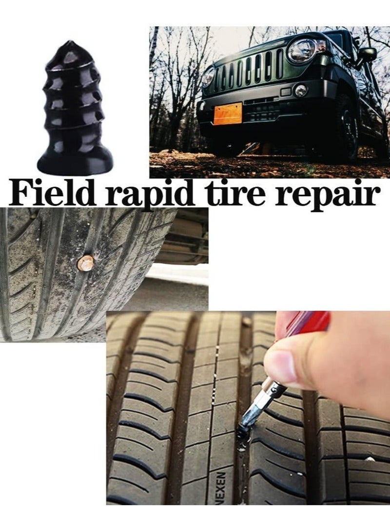 مجموعة مسامير مطاطية لاصلاح عجلات السيارة بدون انبوب، اصلاح فراغات وثقوب العجلات ذاتيا، اصلاح سريع للموتوسيكلات والدراجات الهوائية والسيارة والشاحنة - Image 3