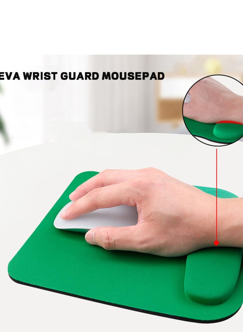 Green  Mouse Pad Wrist Rest,Memory Foam Mousepad, Ergonomic Wrist Rest Support, with Non-Slip Base for Computer, Gaming, Office, for Easy Typing, Pain Relief  - Image 2