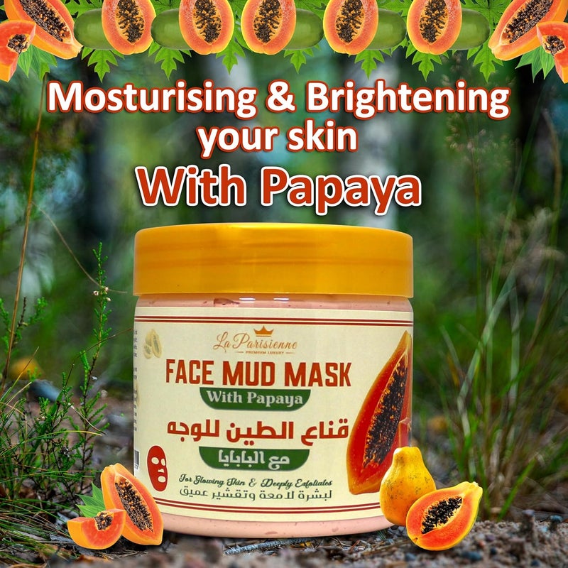 ECOLYTE+ La Parisienne Face Mud Mask with Papaya - Spa Quality for Acne, Blackheads & Oily Skin - 500g - Image 4