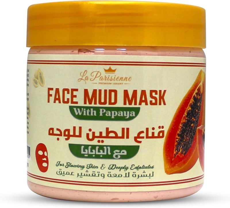ECOLYTE+ La Parisienne Face Mud Mask with Papaya - Spa Quality for Acne, Blackheads & Oily Skin - 500g - Image 1