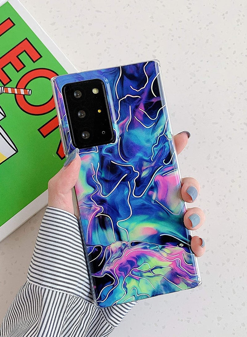 SYOSI Phone Case  For Galaxy Note 20 Ultra Case 5G 6.9"Marble for Women Girls Gold Sparkle Glitter Slim Fit Silicone TPU Bumper Shockproof Protective Cover Case for Samsung Galaxy Note 20 Ultra  Blue - Image 2