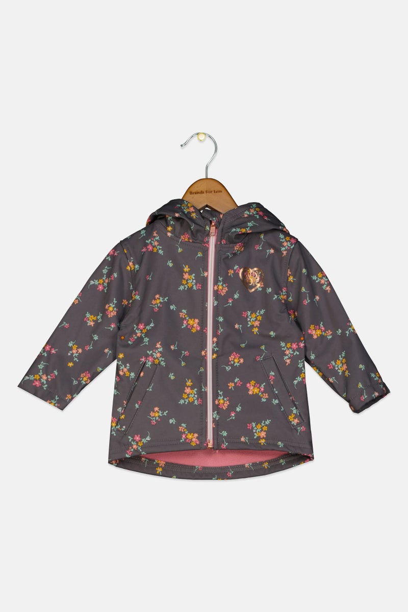 Body Glove Toddlers Girl All Over Print Hooded Jacket, Grey - Image 1