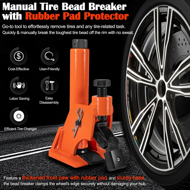 Bonbo Manual Tire Bead Breaker with Rubber Pad Protector, 38"-42" Tires Changer Tool, Heavy-Duty Tire Bead Removal Tool Fits for Tires of ATVs, UTVs, Tractors, Trucks, Cars, RV, Golf Cart, Bus, Motorcycles - Image 3