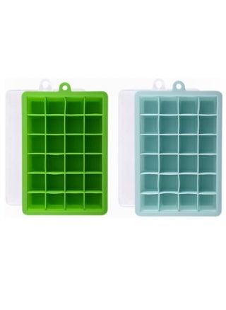 Pack Food Grade Silicone Ice Cube Cubes with Lids for Freezer, Easy-to-Remove 24 Cube Cubes for Party, Drinks and Frozen Liquids (Blue and Green) - pzsku/ZCF8E45AF0F8D3902676BZ/45/1742814479/382f8ef5-a5f4-4b66-861c-75af58bff1ea