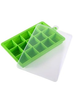 SKY-TOUCH Pack Food Grade Silicone Ice Cube Cubes with Lids for Freezer, Easy-to-Remove 24 Cube Cubes for Party, Drinks and Frozen Liquids (Blue and Green)  - Image 2