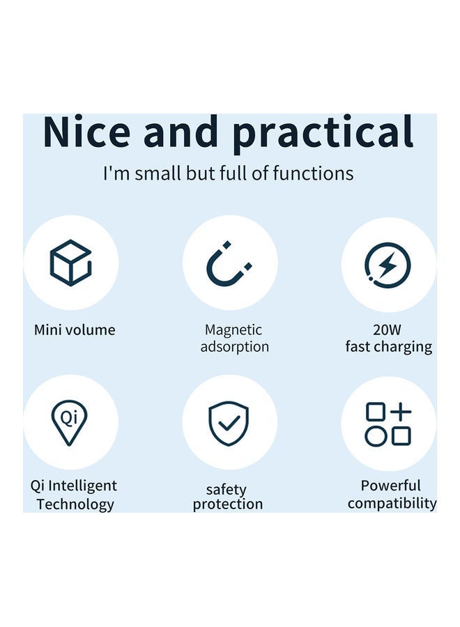 Raxoom 5000.0 mAh Fast Magnetic Wireless Portable Charger For Apple iPhone 13/13 Pro/13 Pro Max Blue - Image 4