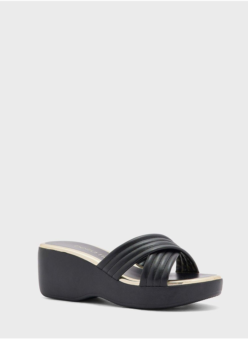 Beira Rio Jane Multi Strap High Heel Wedge Sandals  - Image 2