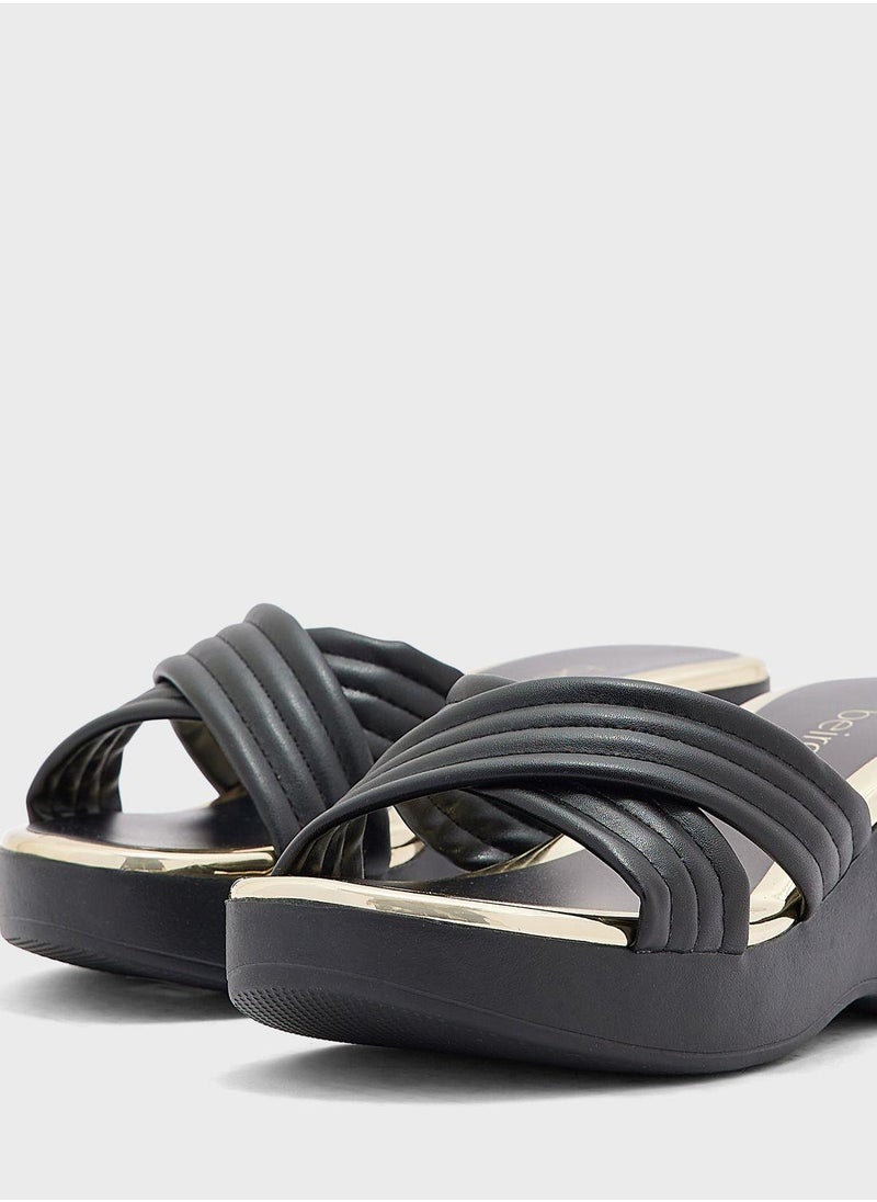 Beira Rio Jane Multi Strap High Heel Wedge Sandals  - Image 4
