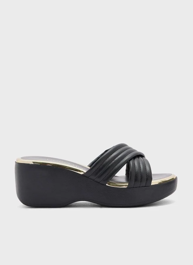 Jane Multi Strap High Heel Wedge Sandals