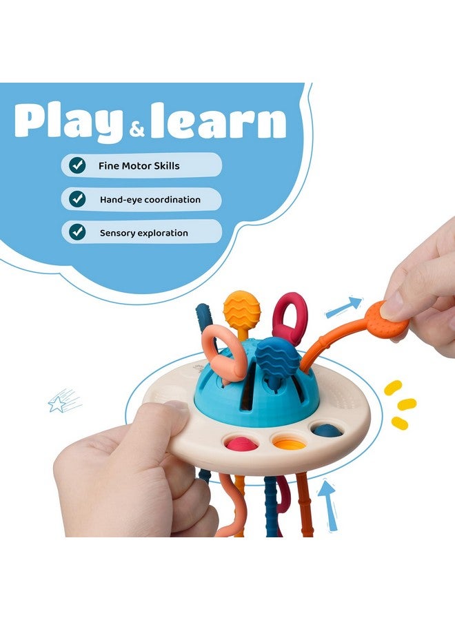 LiKee Montessori Toys For Baby 1+ Years Old, Sensory Development Toys For Toddlers 1-3, Silicone Pull String Travel Toy For 18+ Months, Gift For Baby Shower Infants Car Seat High Chair - Image 2