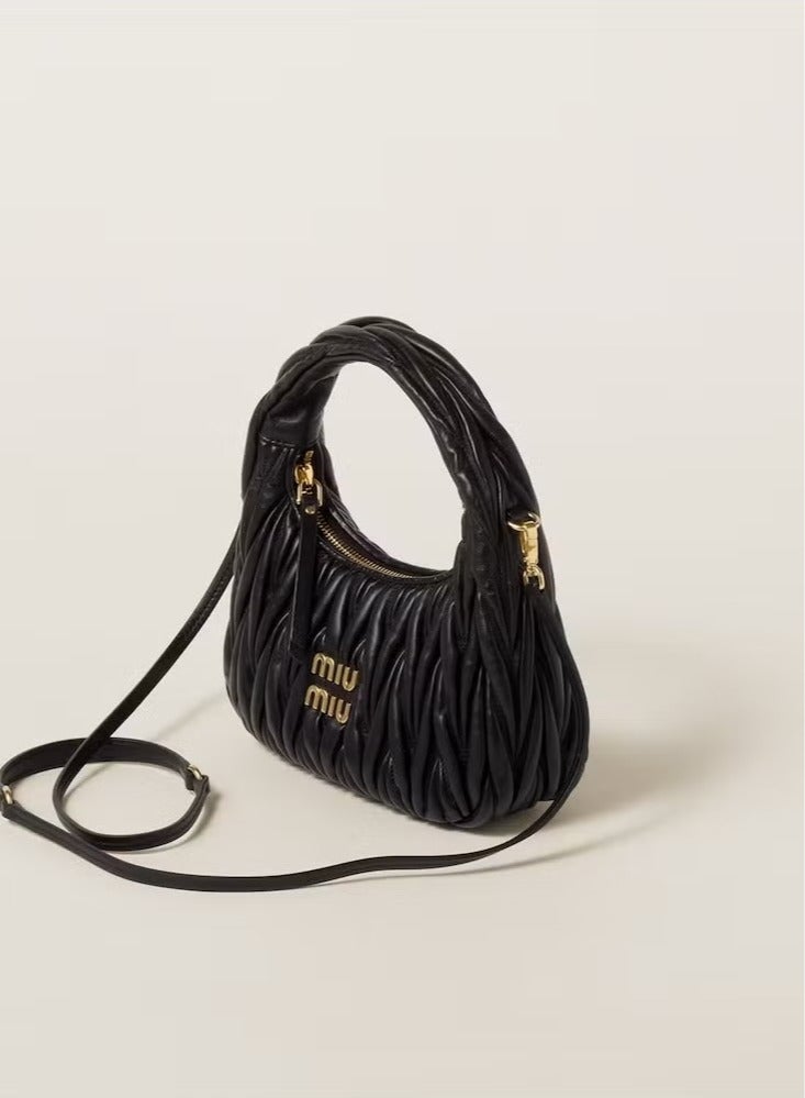 Wander quilted nappa leather hobo Crossbody Shoulder Bag - Image 4